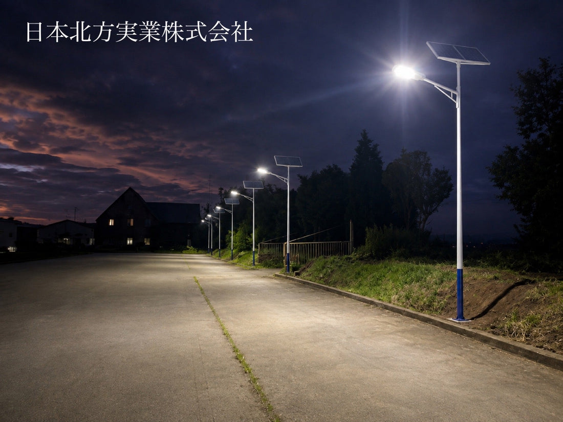 ソーラー街路灯の設置が完了しました。